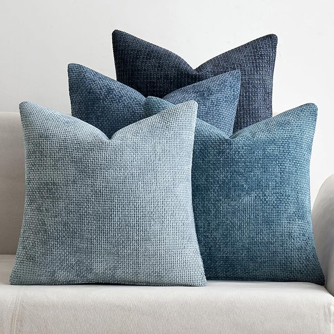 MIULEE Pack of 4 Couch Throw Pillow Covers 26x26 Inch Neutral Blue Soft by MIULEE
