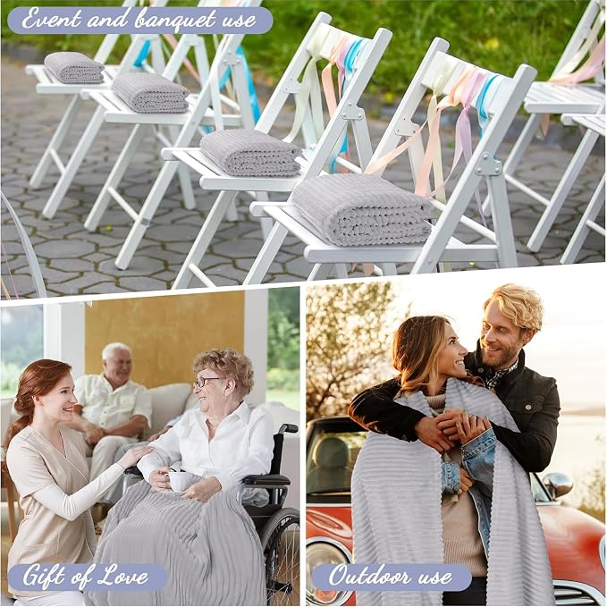 Buryeah 24 Pcs Flannel Throw Blanket Bulk 50 x 60 in Sleepover Blanket Outdoor - Image 4