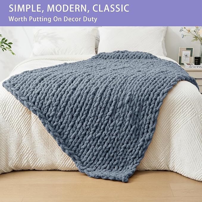 Bigacogo Chunky Knit Throw Blanket - Image 3
