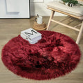 Ashler faux fur rug, Fluffy Shaggy Area Rug Ultra Soft 3 x 3 Feet Round Fur Rug by AshlerHomeDeco