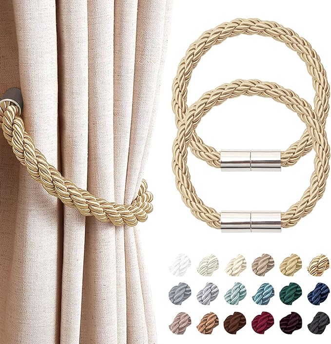 NICEEC 2 Pack Strong Magnetic Curtain Tiebacks Modern Simple Style Drape Tie by NICEEC
