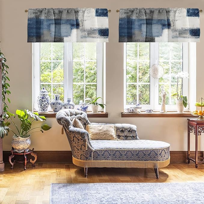 Emvency 4 Pack Valances Window Treatments, 52x12 Inch Rod Pocket Valances - Image 4