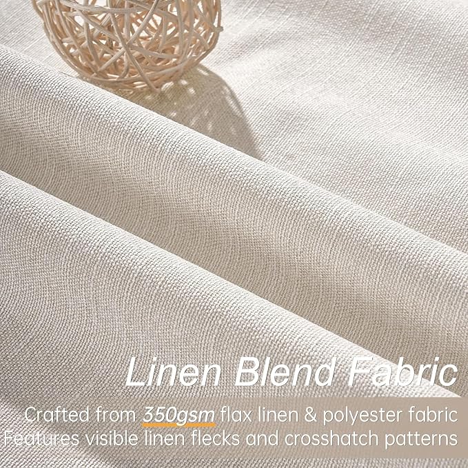 Birch Cream Extra Wide 72 Inches Blackout Curtains - Image 2