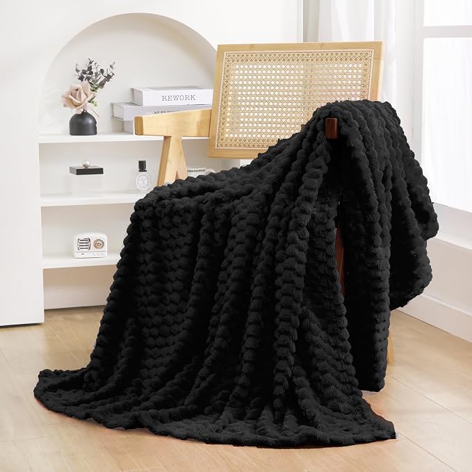 Black Throw Blanket 50"×70" inches Gifts - Image 3