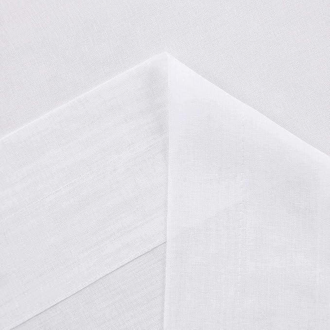 DWCN White Sheer Curtains 63 inch Length 2 Panels Set, Elegant Solid Color - Image 4