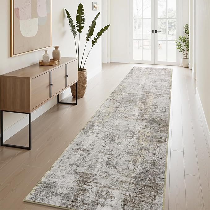 AMOAMI 2 x 10 Hallway Runner Rug Non Slip Super Soft Long Runner Rugs Machine by AMOAMI