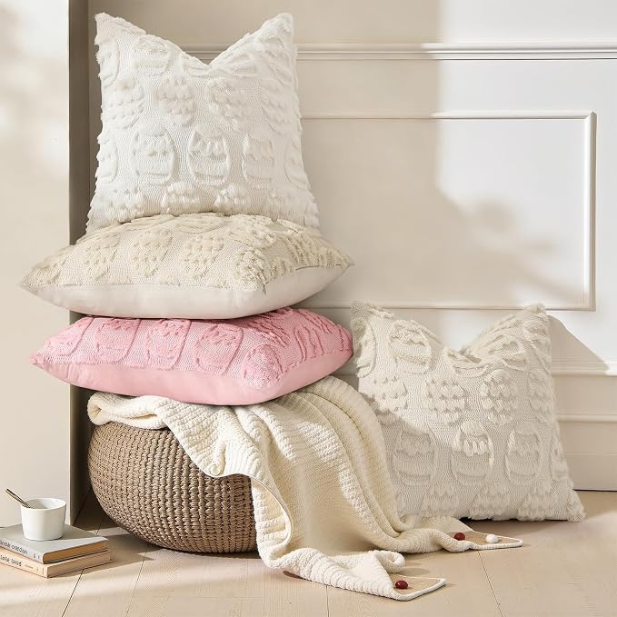 decorUhome Easter Cream White Egg Pillow Covers 12x20 Inch Set of 2, Soft Plush - Image 2