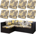 8Pcs Stretch Patio Cushion Covers Outdoor Cushion Cover, Jacquard Stretch by dreahoteztil