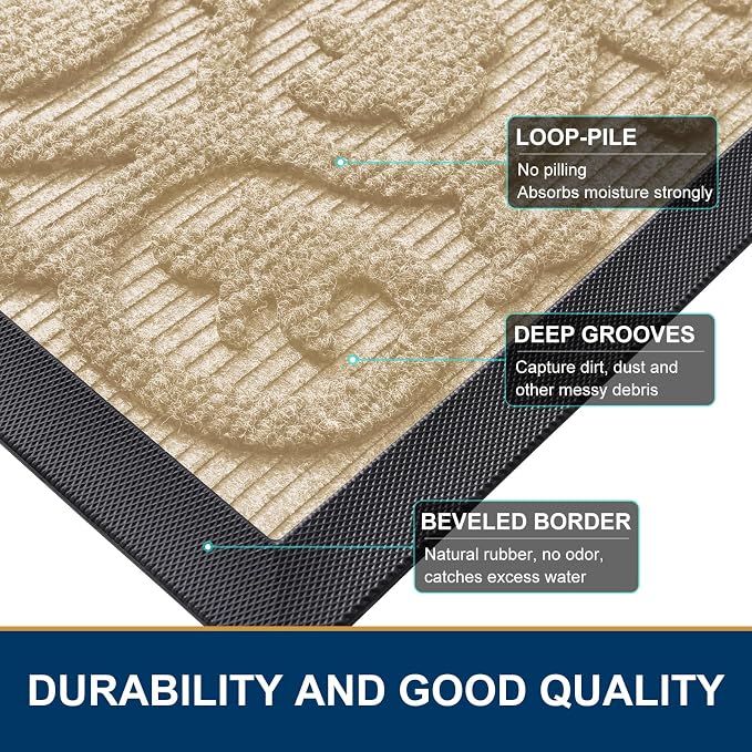 Smiry Welcome Door Mat Outside Entrance, Heavy Duty Trap Dirt and Moisture Easy - Image 4