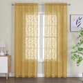 OWENIE Furman Gold Sheer Curtains 96 inches Extra Long by OWENIE