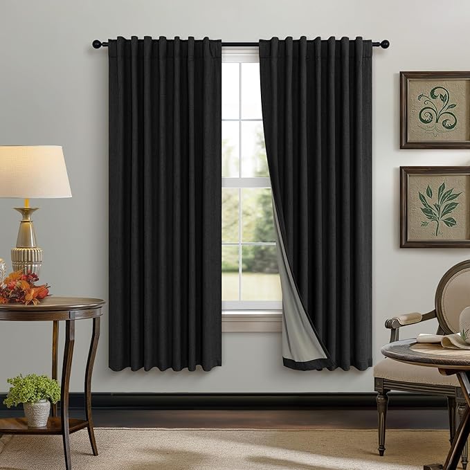 Nursery Blackout Curtains 63 Inch Length by Pitalk