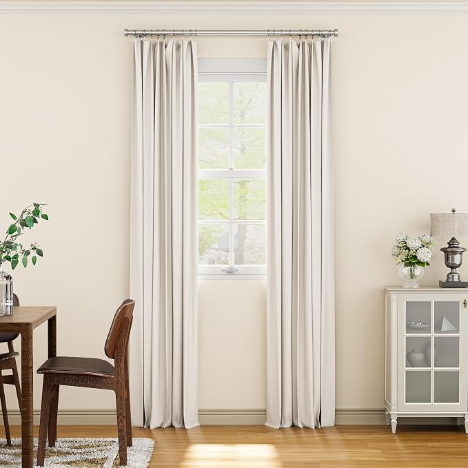 YaFex 2 Pack Heavy Duty Curtain Rods 32-60 Inch, 1 Inch Adjustable Curtain Rod - Image 2