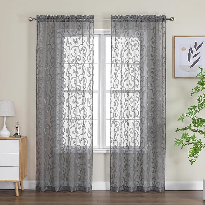 OWENIE Furman Sheer Curtains 84 inches Long - Image 5