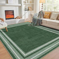 OPPODREAM Border Soft Area Rugs 8x10, Washable Green Rug by OPPODREAM