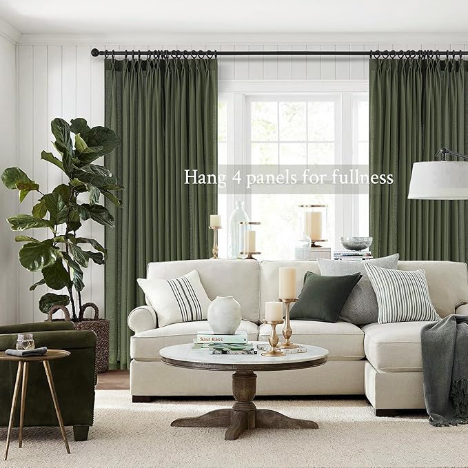 Pleated Linen Curtains 105 Inches Long - Image 6