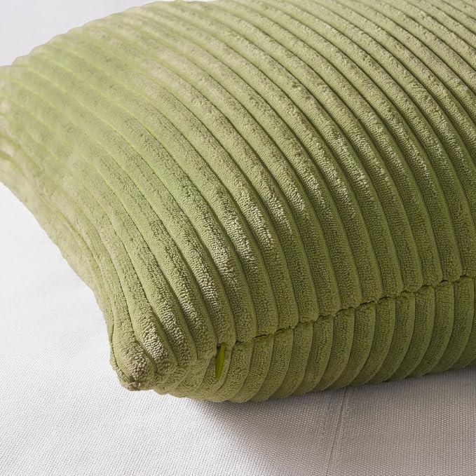 Topfinel Decorative Throw Pillow Covers 18x18 Inches Set of 4, Striped Corduroy - Image 3