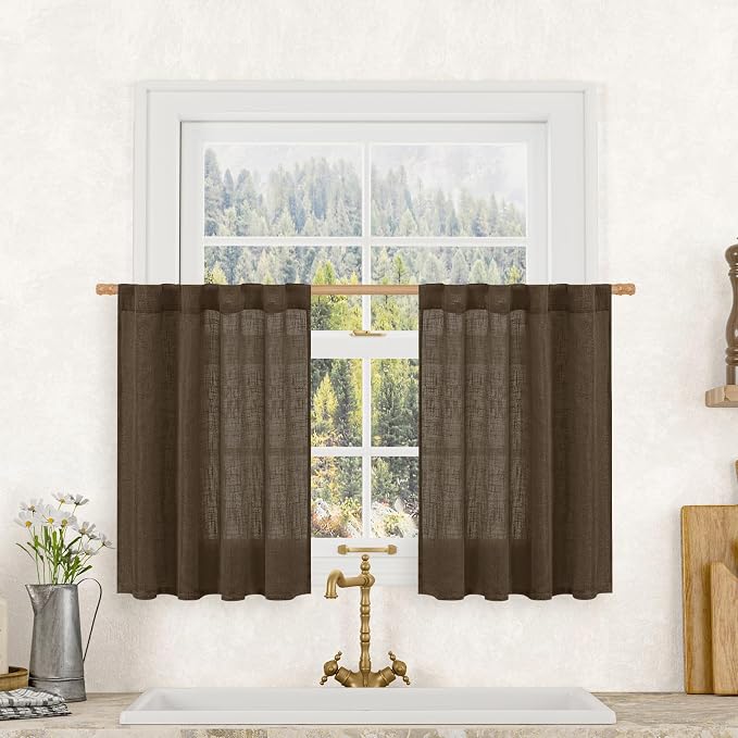 LAMIT 36 Inch Length Linen Curtains by LAMIT