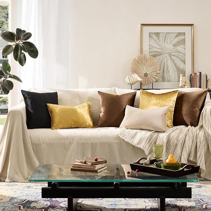 GIGIZAZA Gold Velvet Pillow Covers 16x16 - Image 8