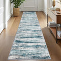 KOZYFLY Modern Abstract Kitchen Runner Rug, 2x10 Washable Rug Runner Non-Slip by KOZYFLY