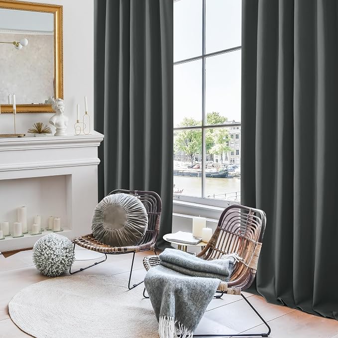 Deconovo Blackout Curtains, Thermal Insulated, W52 x L54 2 Panels, Back Tab - Image 4