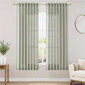Nanspring Sage Green Linen Curtains 63 Inches Length 2 Panels Set by Nanspring