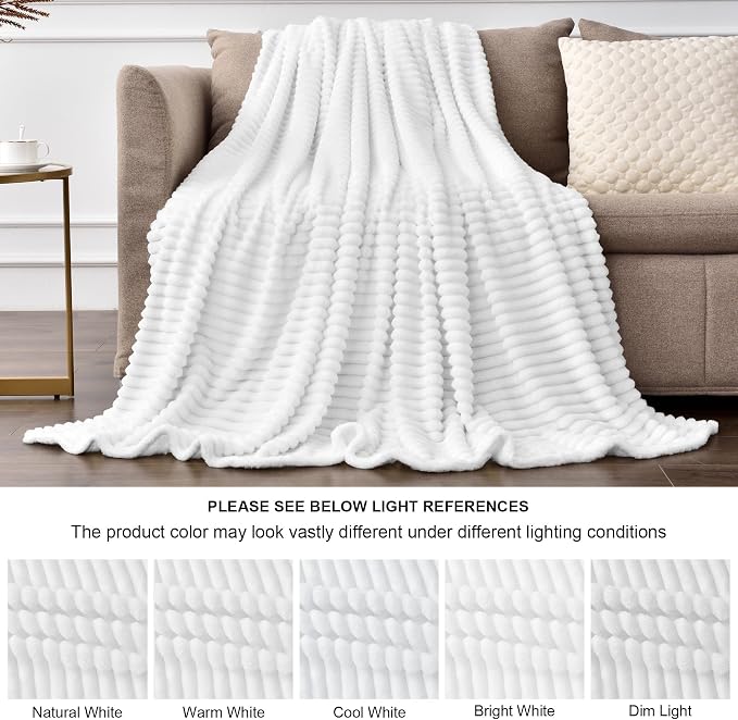 BEDELITE Fleece Blanket Queen Size – 3D Ribbed Jacquard Soft and Warm - Image 6