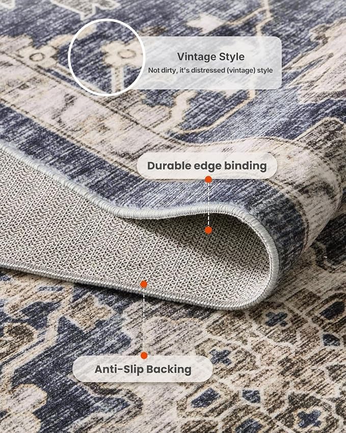 AMADA HOMEFURNISHING 2x5 Washable Runner Rug, Low-Profile Kitchen Rugs - Image 7