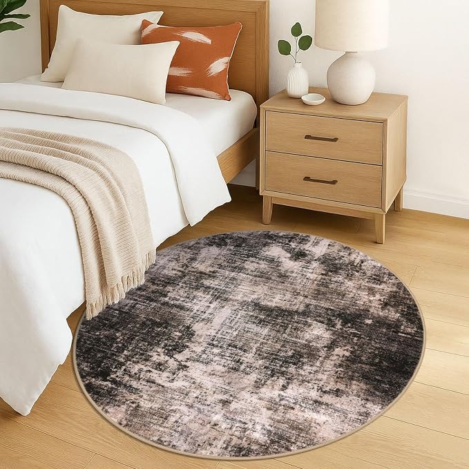 IOHOUZE Round Area Rug 5 Ft Circle Entryway Rugs Round Washable Door Mat Indoor - Image 7