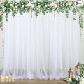 6 Panels White Sheer Tulle Backdrop Curtains by Suppromo