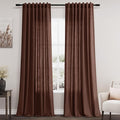 Nanspring Rustic Brown Linen Curtains 108 Inches Long by Nanspring