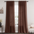 Extra Long Rustic Brown Linen Curtains 120 Inch by Nanspring