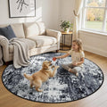 Washable Area Rugs 6ft Non-Slip Modern Abstract Soft by RELEANY