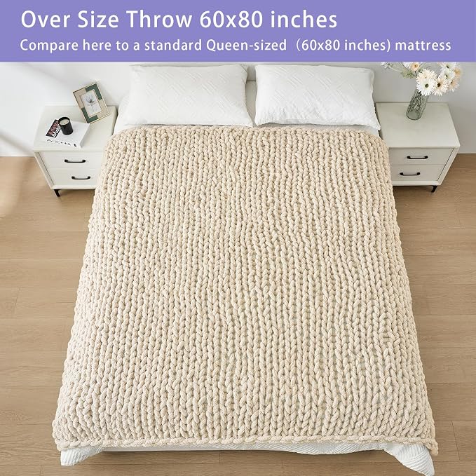 Bigacogo Chunky Knit Throw Blanket - Image 5