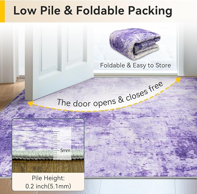 Washable Area Rugs 3'x5' Non-Slip Modern Abstract Soft - Image 7