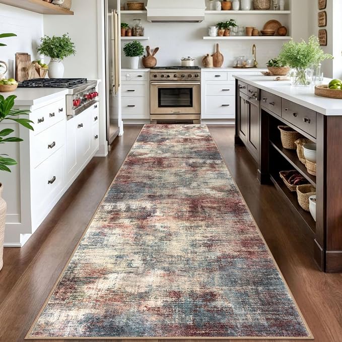 IOHOUZE Abstract Runner Rug 3x14 Ft Washable Runners - Image 2