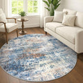 IOHOUZE Abstract Round Area Rug 6 Ft Washable Circle Rugs Large Round Rug Non by iOhouze