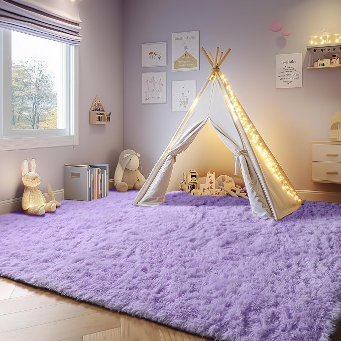 ONASAR Purple Area Rugs for Bedroom Living Room, Fluffy 4x6 Indoor Bedside - Image 6