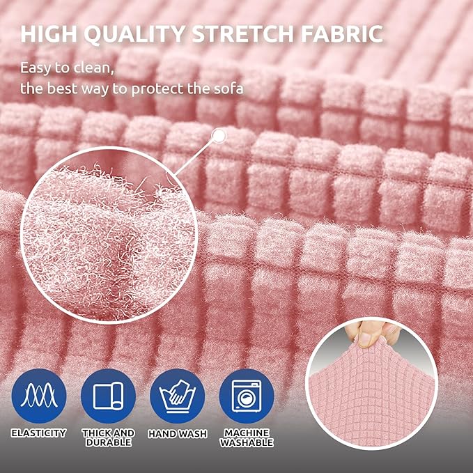 KEKUOU Stretch Loveseat Sofa Cover Slipcover, Couch Covers - Image 5