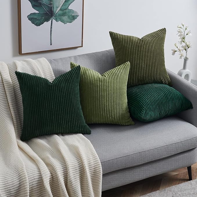 Topfinel Christmas Decorative Throw Pillow Covers Green Series, Winter Fluffy - Image 5