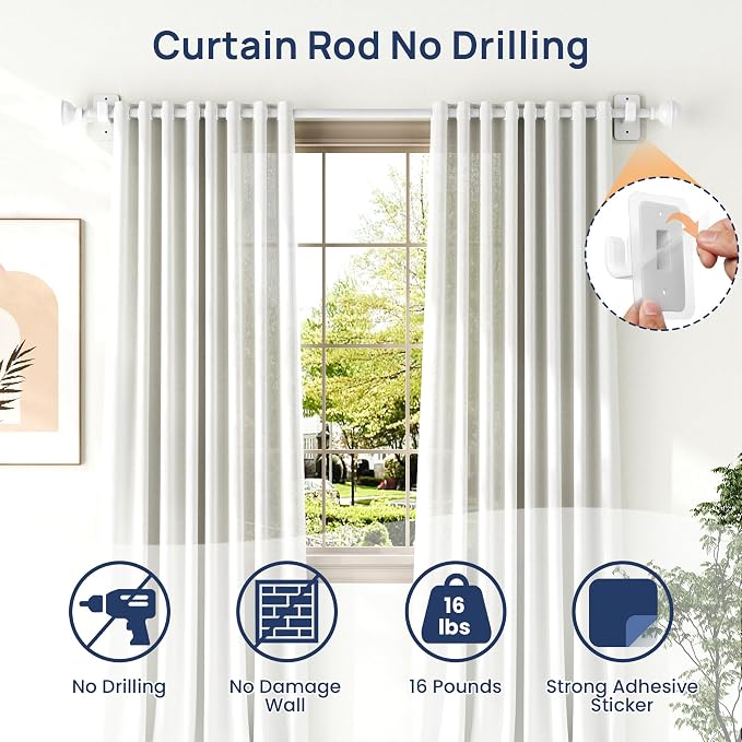 ENJOYBASICS No Drill Curtain Rods - Image 5