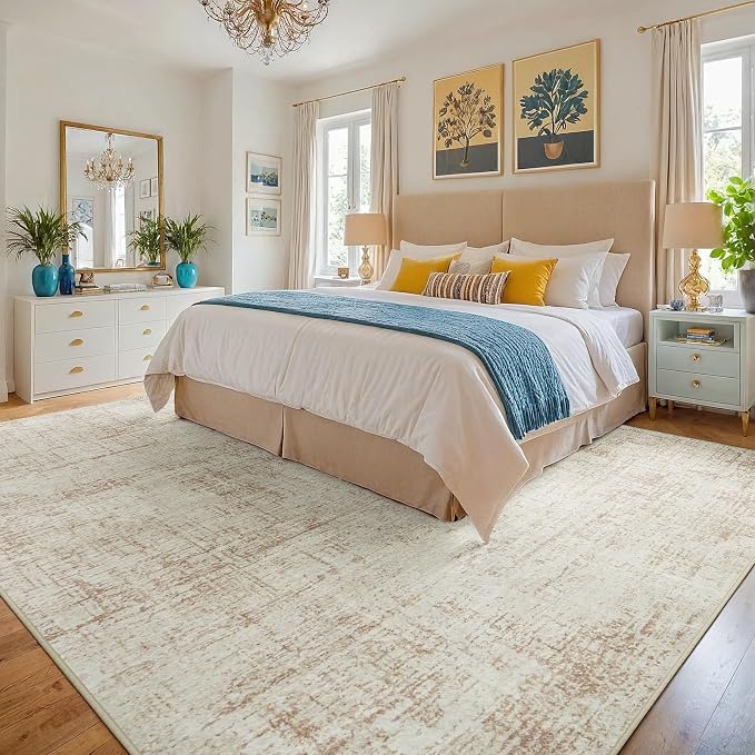 9x12 Area Rugs for Living Room Washable Rug: Anti-Skid Abstract Modern Living - Image 2