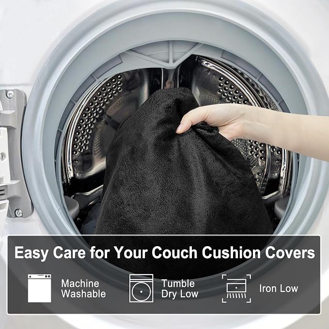 Leather Look Couch Cushion Covers Sofa Seat Slipcovers Sets Couches Furniture - Image 9