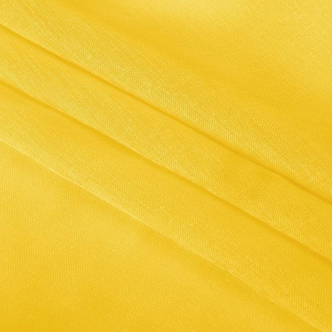 DWCN Yellow Sheer Curtains Semi Transparent Voile Rod Pocket Curtains - Image 6