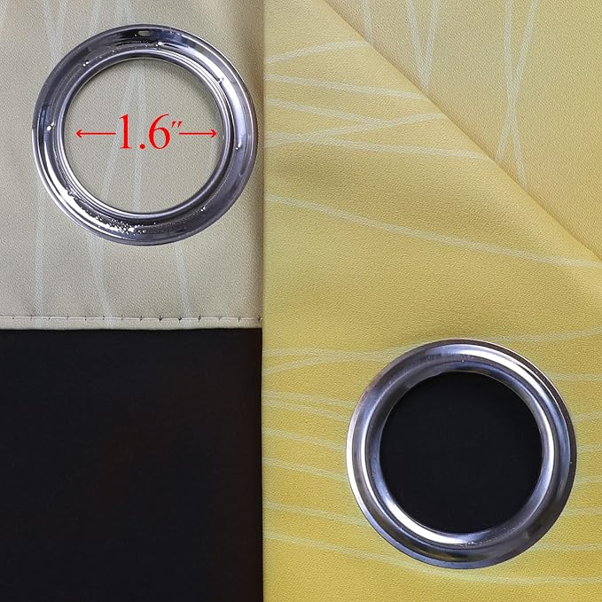 Estelar Textiler Yellow and Grey Blackout Curtains 108 Inches Long, Thermal - Image 7