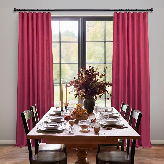 Pitalk Christmas Red Hot Pink Curtains - Image 6