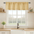 OVZME Valance for Windows, Light Filtering Faux Linen Textured Small Short by OVZME