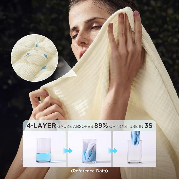 Bedsure 100% Cotton Muslin Throw Blanket Twin XL - Image 3