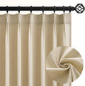 108 Inch Pinch Pleated Linen Curtains 2 Panels, Natural Beige Semi Sheer by Topfinel