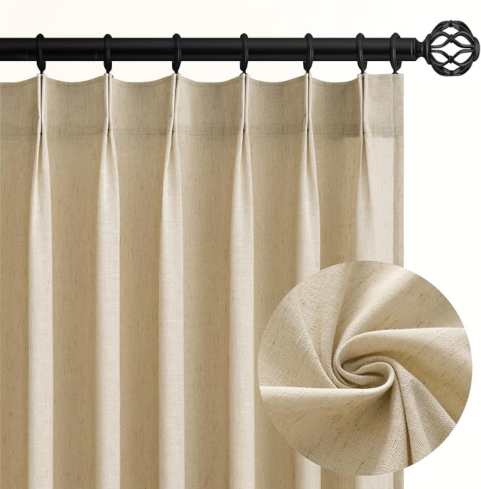 Topfinel Pinch Pleated Curtains 90 Inches Long 2 Panels Set, 40x90 inch Length by Topfinel