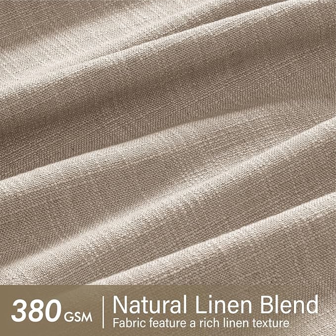 MIULEE Pinch Pleated Thick Linen Curtains 90 Inches Long 2 Panels - Image 4